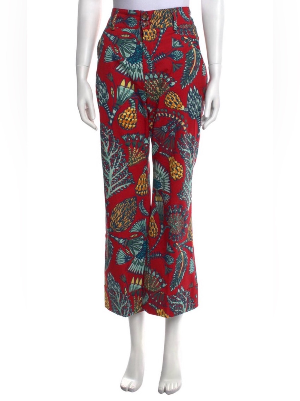 LA DoubleJ Red Botanical Wide-Leg Pants - Picture 2 of 4